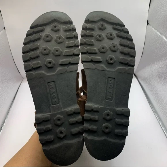 NAOT vintage fishermen open toe grandma core size 9-9.5 brown leather slingback - Picture 4 of 8